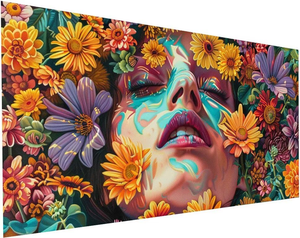 Diamond Painting Adulte XXL Fleur 80x160 cm - Kit Complet Broderie Diamant 5D Grand Format S-357