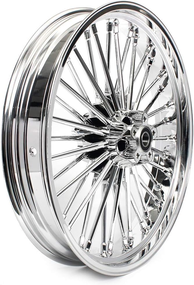 TOFR 21x3.5 18x3.5 Front Rear Rims Wheels Fat Spokes For Harley Touring Road King FLHR Electra Glide FLHT Street Glide FLHX Road Glide FLTR 2000-2008 2001 2002 2003 W/ 11.5" Polished Brake Rotors
