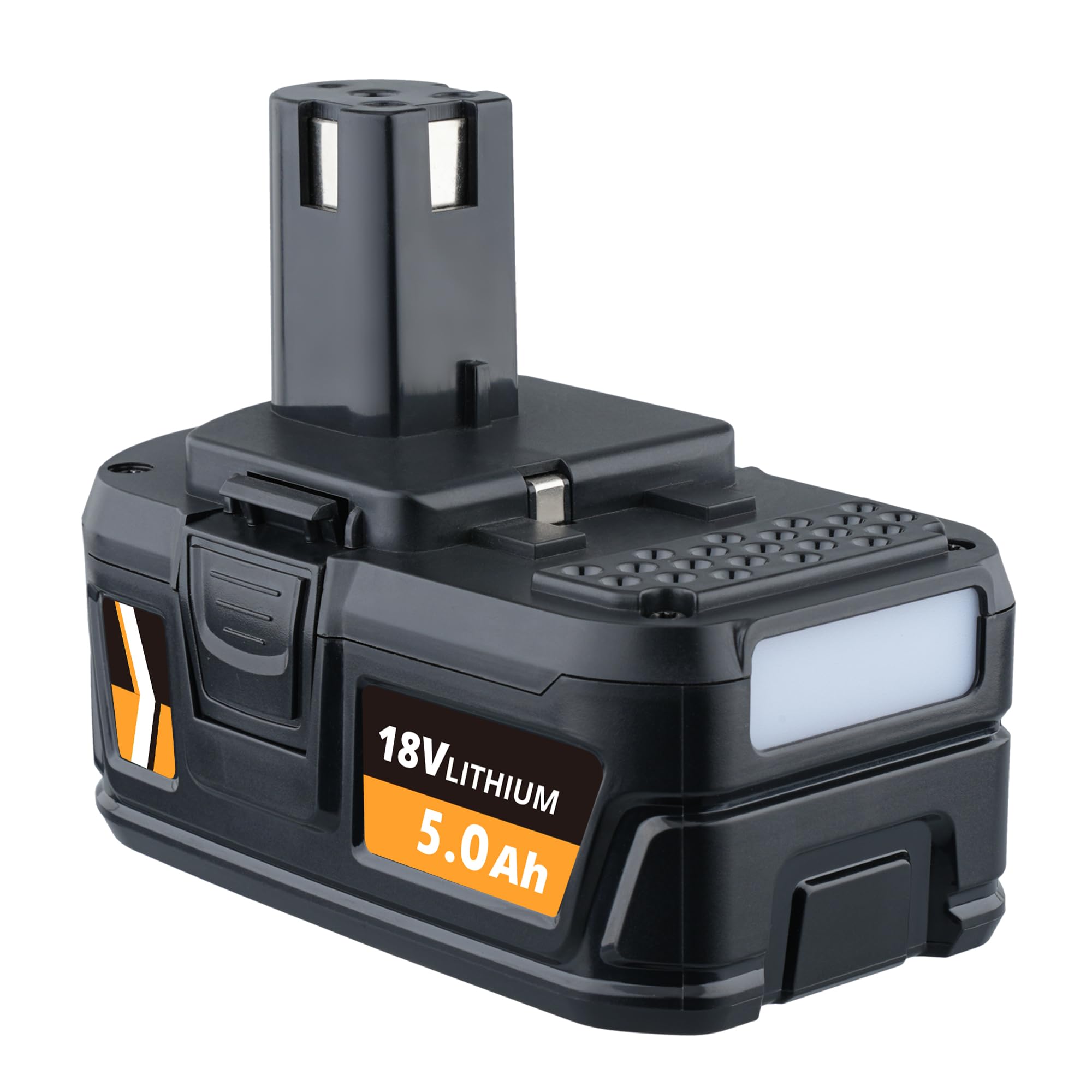 VANTTECH P108 5.0Ah Li-Ion Replacement Battery for Ryobi 18V Battery P108 RB18L50 RB18L40 RB18L25 BPL-1815 BPL-1820G BPL18151 BPL1820 P104 P105 P107 Compatible with Ryobi devices with LED indicator