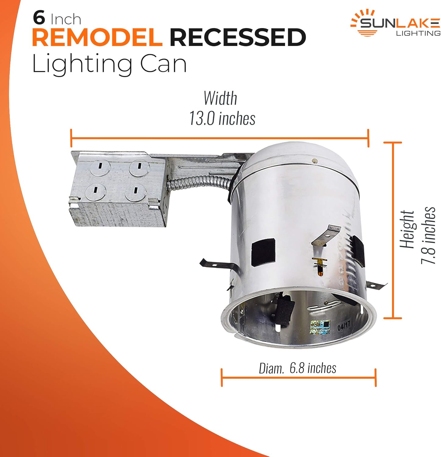 🛒 Flаѕh Sаlе SunLake Lighting 6 Pack 6 Inch Remodel Housing for LED Can Light. Air Tight IC Rated Aluminum Can, 120V, TP24 Connector Included for Easy Install - Title 24 Compliant Blасk Frіdау - 50% оƒƒ SunLake Lighting 6 Pack 6 Inch Remodel Housing for LED Can Light. Air Tight IC Rated Aluminum Can, 120V, TP24 Connector Included for Easy Install - Title 24 Compliant