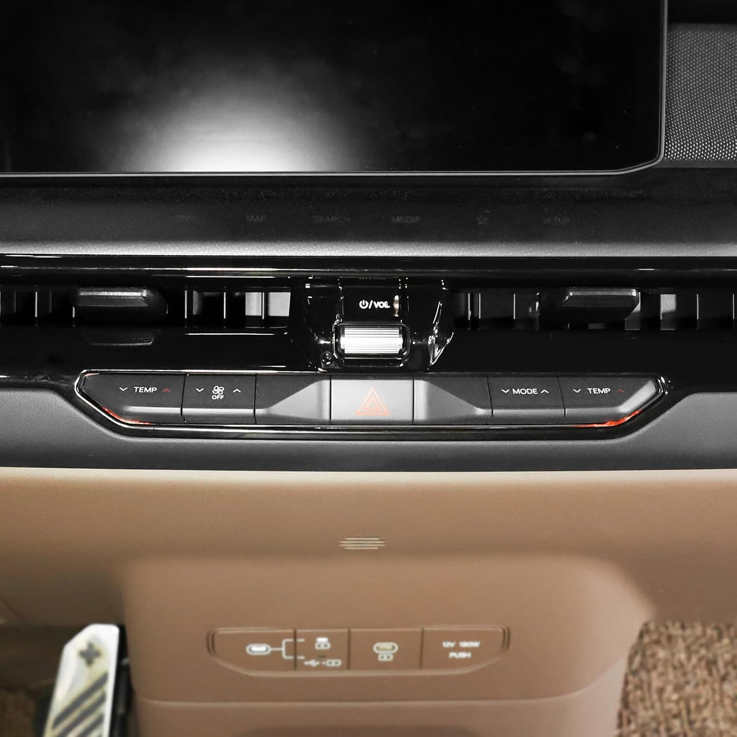 YOUTOOCAR Dashboard Center Trim Cover Compatible with Kia EV9 2024-2026 Accessories (Glossy Black)