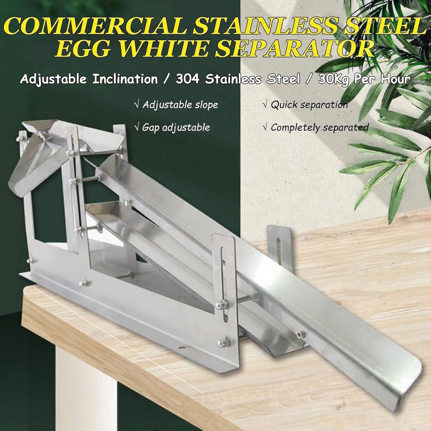 Commercial Egg Yolk Separator Machine, Egg White Strainer Commercial, 304 Stainless Steel, 500–800 Eggs/Hour, Adjustable speed, for Bakeries, Restaurants, Home Kitchens Baking