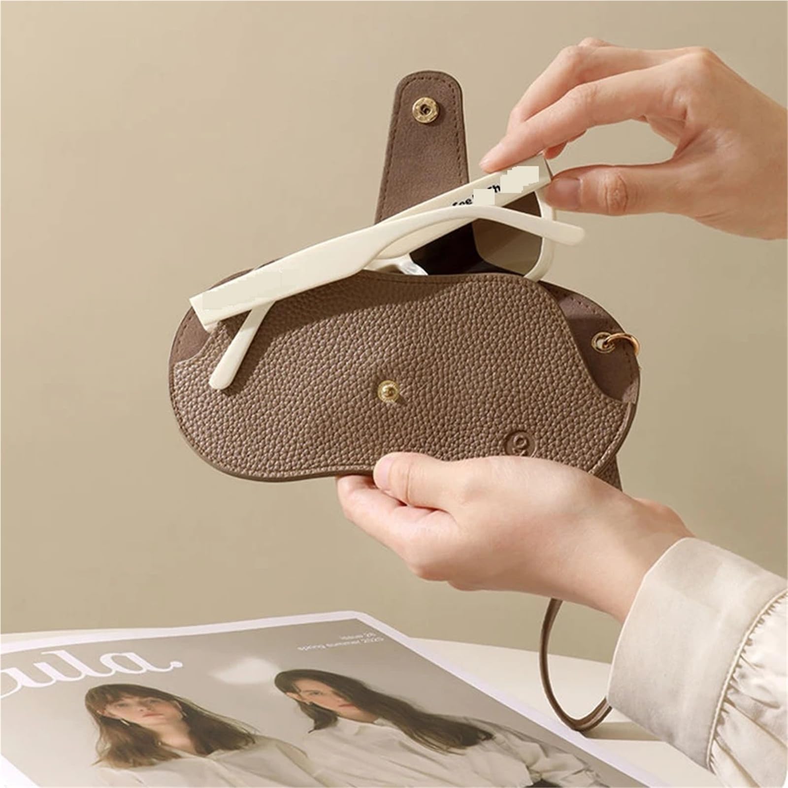 Funda Gafas Blanda Bolsa de almacenamiento gafas cuero PU