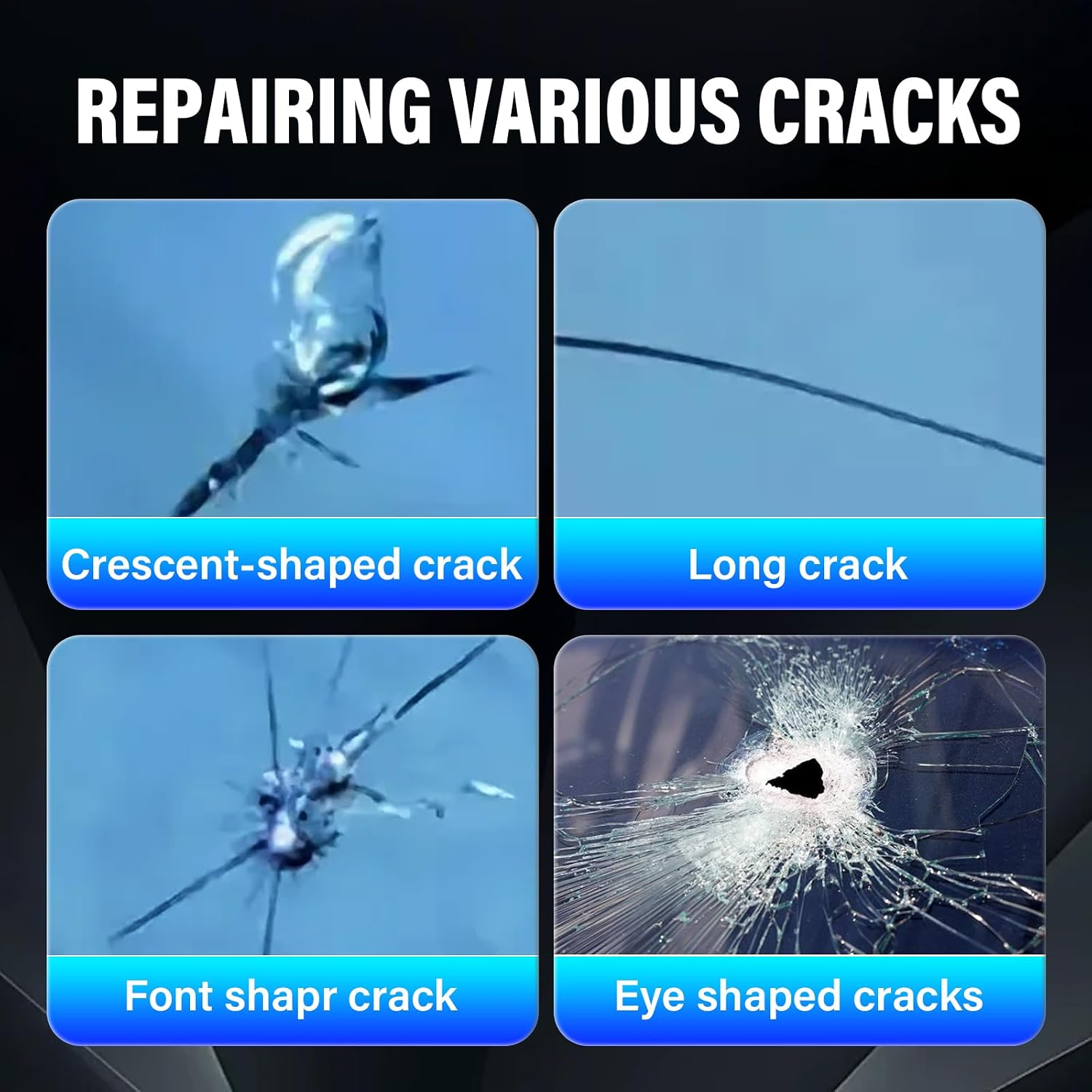 Botou 2pcs Upgrade Windshield Crack Repair Kit, 2025 New Cracks Gone Glass Repair Kit, Professional Windshield Chip Repair, Car Glass Repair Tool for Daily Vehicle Maintenance