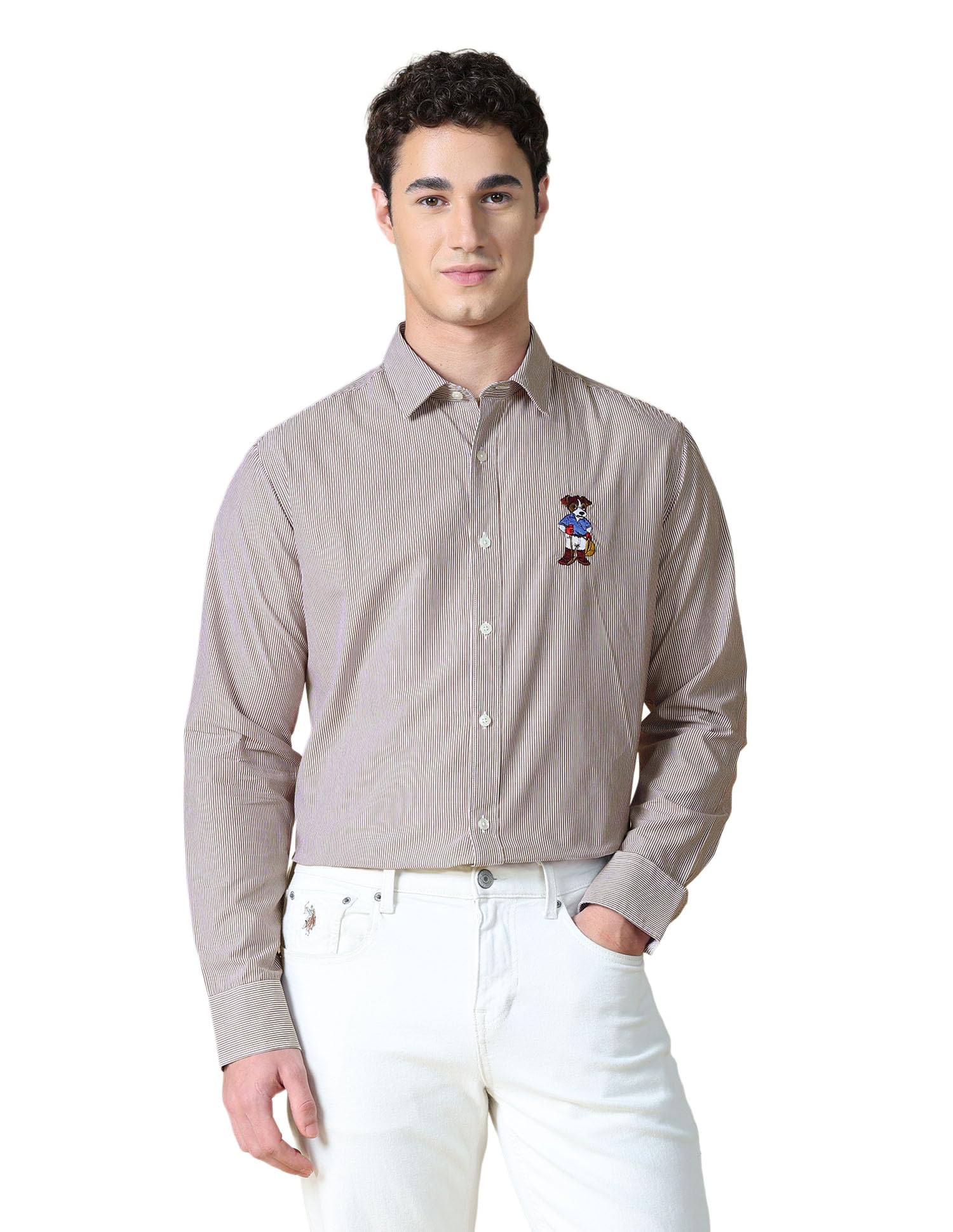 u.s. polo assn. U.S.Polo Association Men's Vertical Striped Tailored Fit Shirt-picture-11