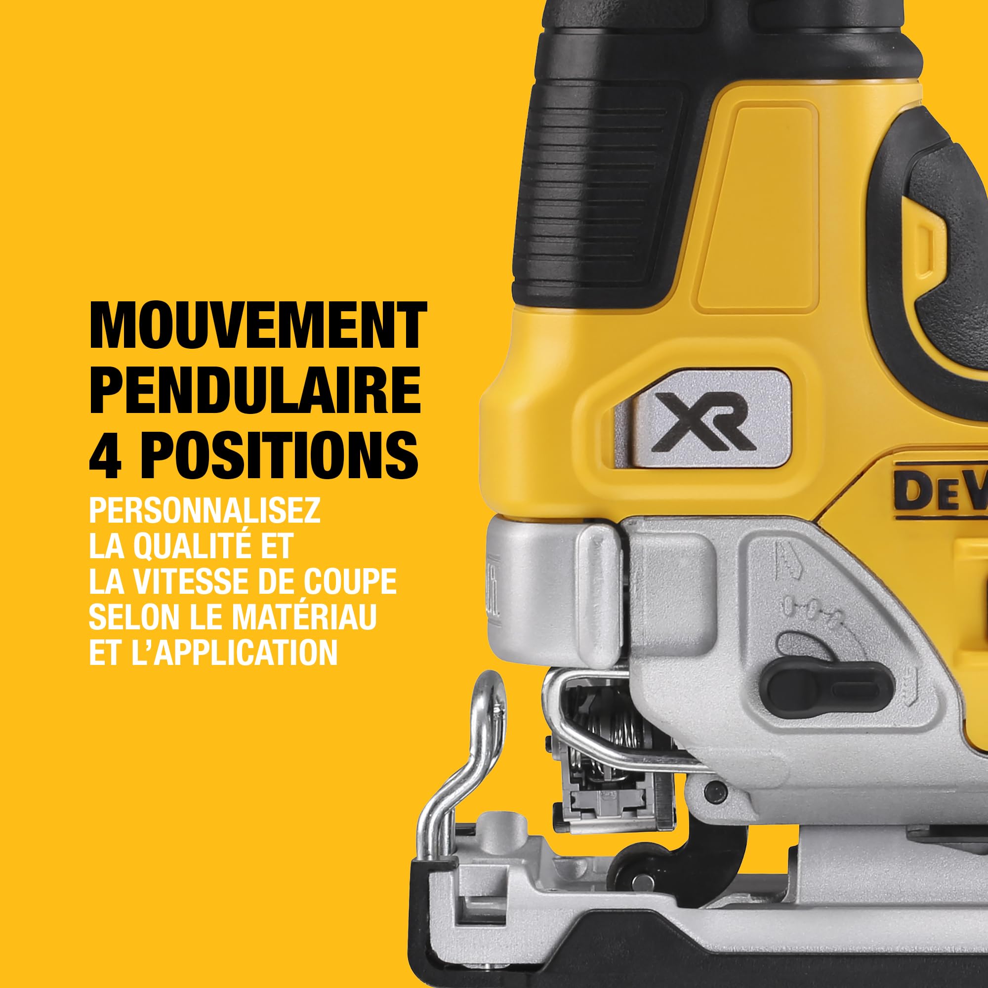 DEWALT Scie sauteuse sans balais 18 V XR avec poignée intégrée, outil seul, DCS335N-XJ