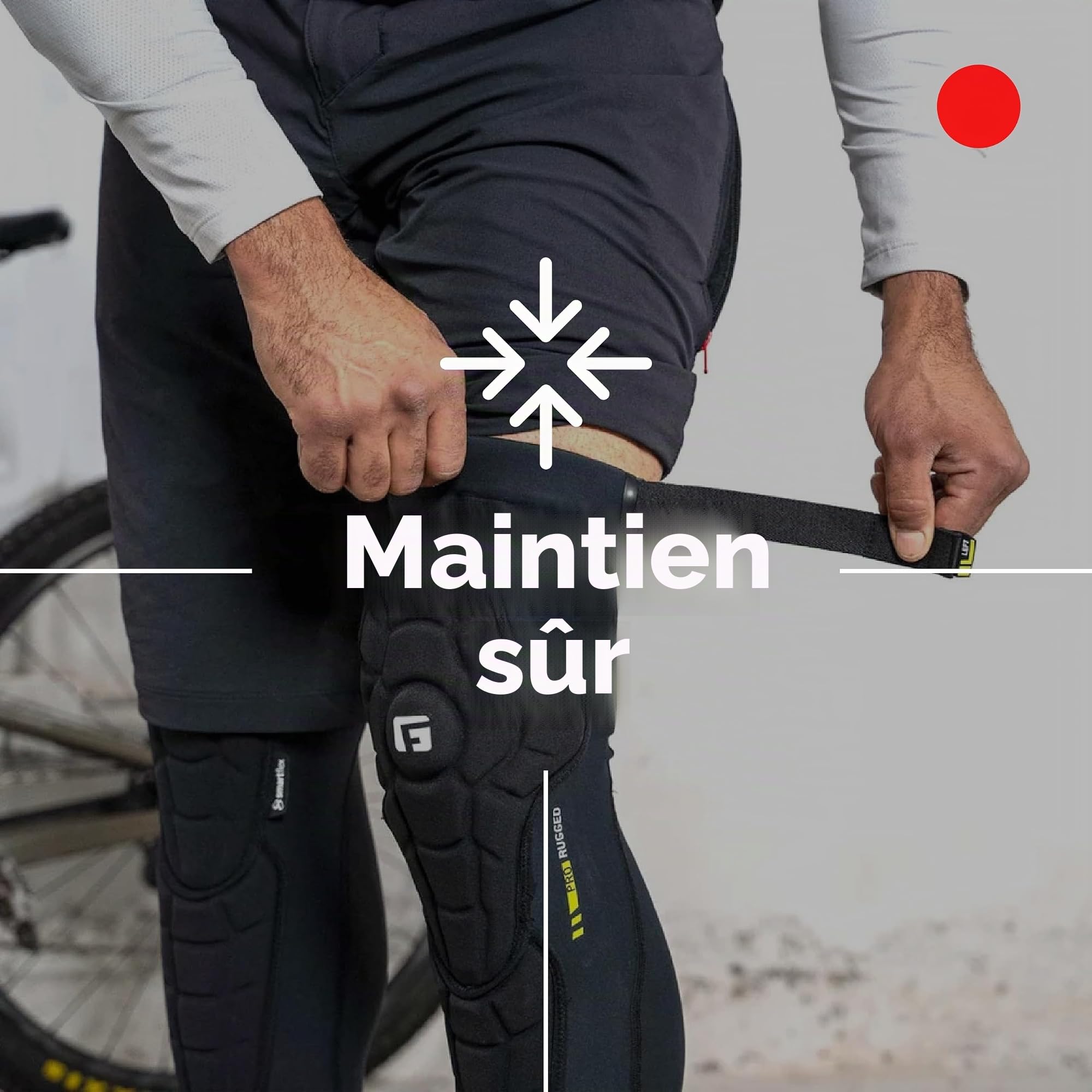 G-Form Pro-Rugged 2 Knee-Shin Guard, Noir, Youth Large/X-Large | avec Protection des genoux pour le vélo, le patinage et les sports de neige, Protège-genoux et tibias pour le sport