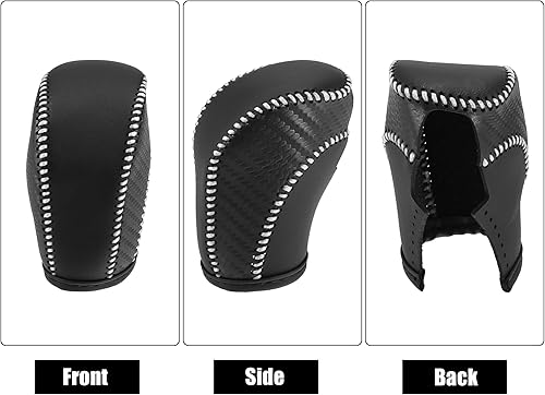 Miniatura 4 de X AUTOHAUX Cubierta de piel sintética para palanca de cambios para Volkswagen Jetta Tiguan 2011-2019 Passat Beetle 2012-2019 Atlas 2018-2019 CC