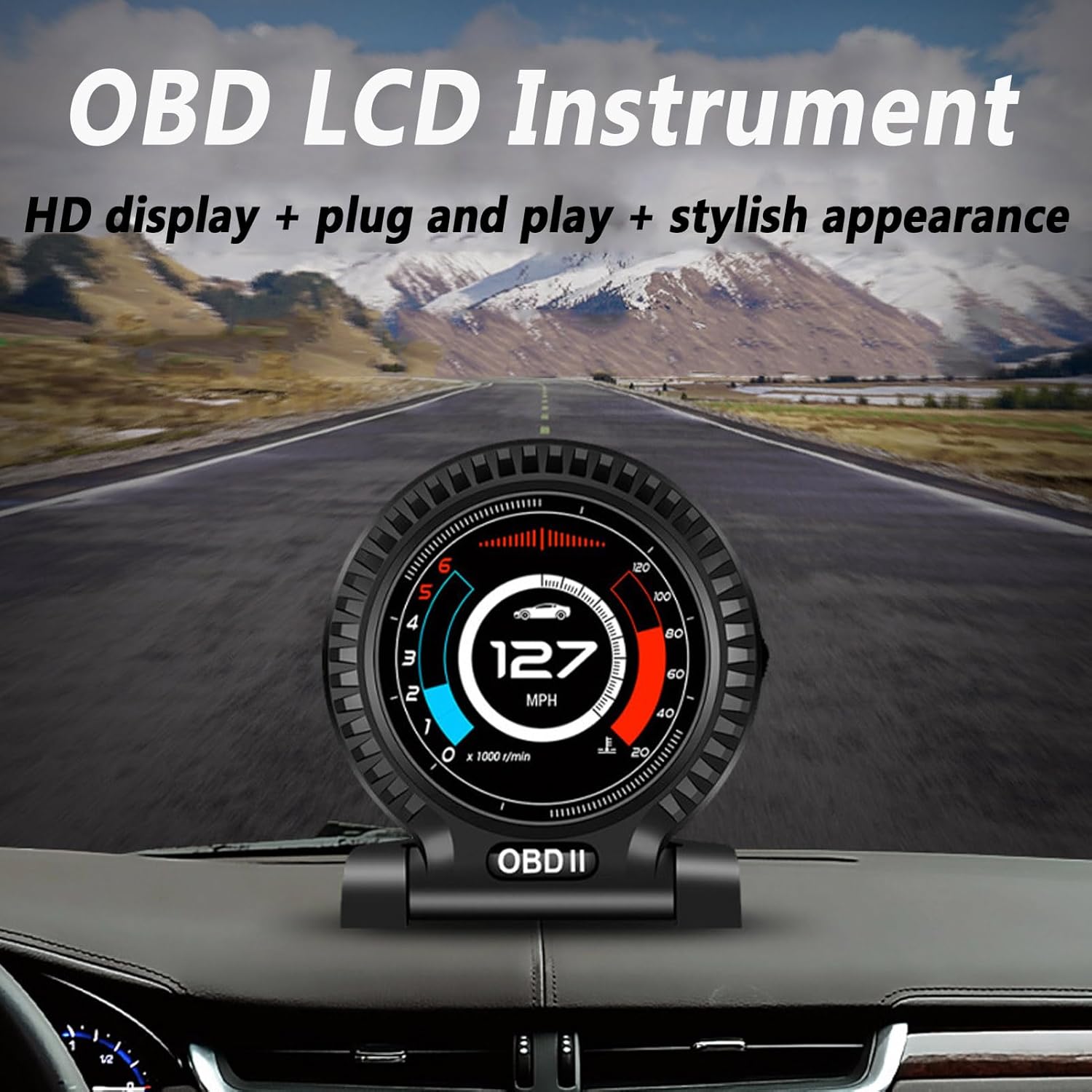 Vehicle-Mounted Multi-Function Head-up Display, Car Head Up Display with Multiple Displays, Ultra-Thin Alloy LCD Instrument for All Cars