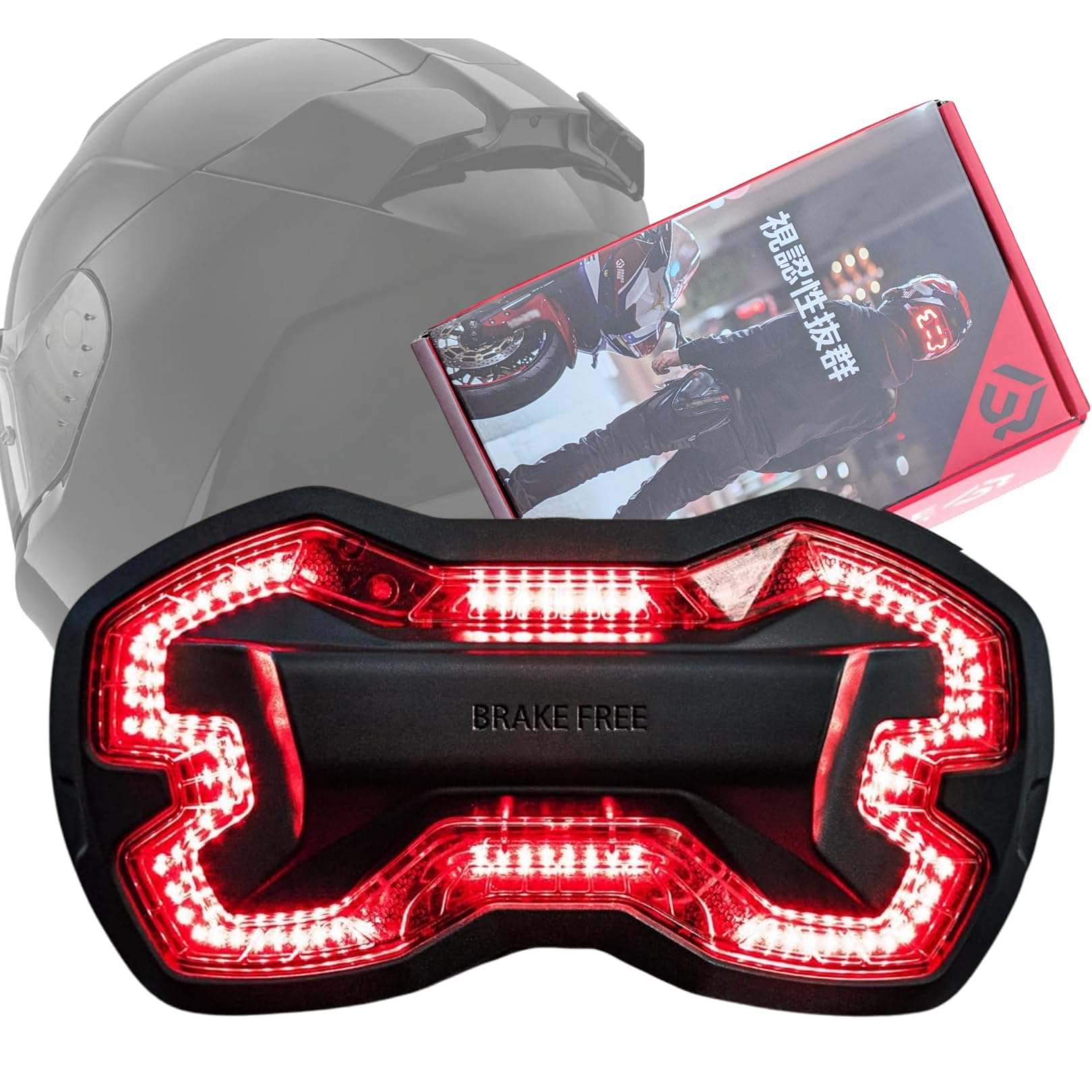 - Brake Free Helmet Light - Smart Wireless Motorcycle Lights- Weatherproof LED Motorcycle Helmet Light - Lightweight & Aerodynamic Design - Smart Brake Detection - Single Button Operation - Black