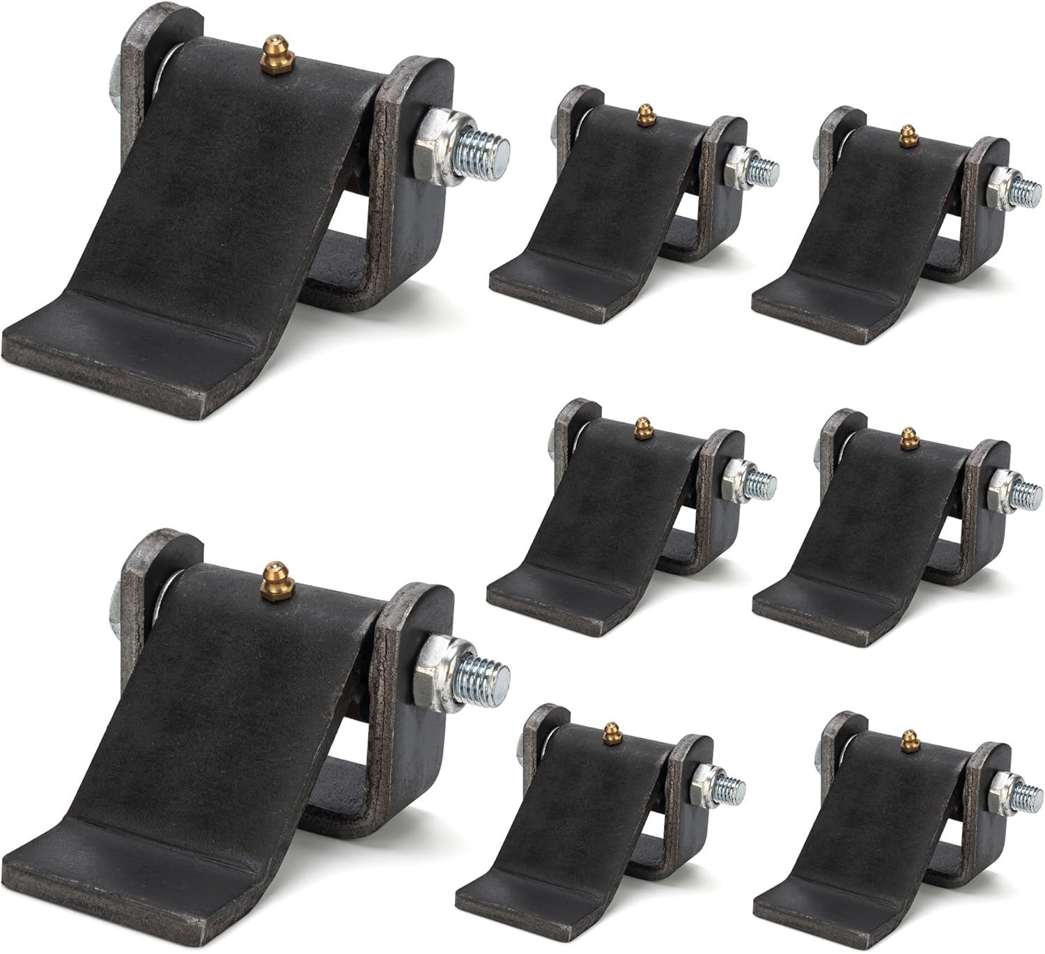 Dump Trailer Hinges with Zerk Grease Fitting, Trailer Hinges Weld on, Heavy Duty, Used for Trucks, Dump Trailers, BBQ Smokers, Raw Finish, 8 Pack