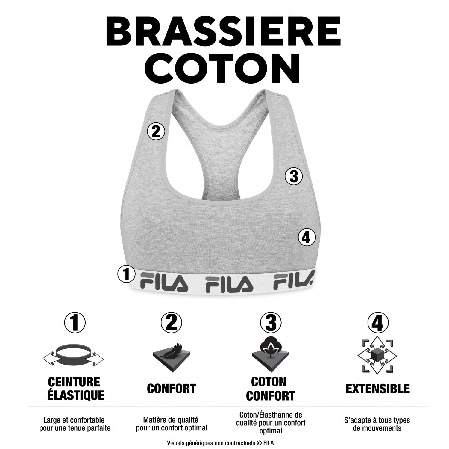 Fila Fila Women Fi/2/Brax3 Reggiseno Sportivo Donna