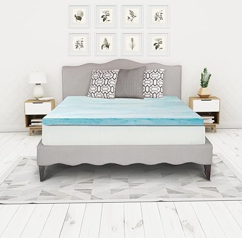 Irvine Home Collection Cubrecolchón de espuma viscoelástica con infusión de gel refrescante tamaño King de 3 pulgadas, CertiPUR-US, transpirable,