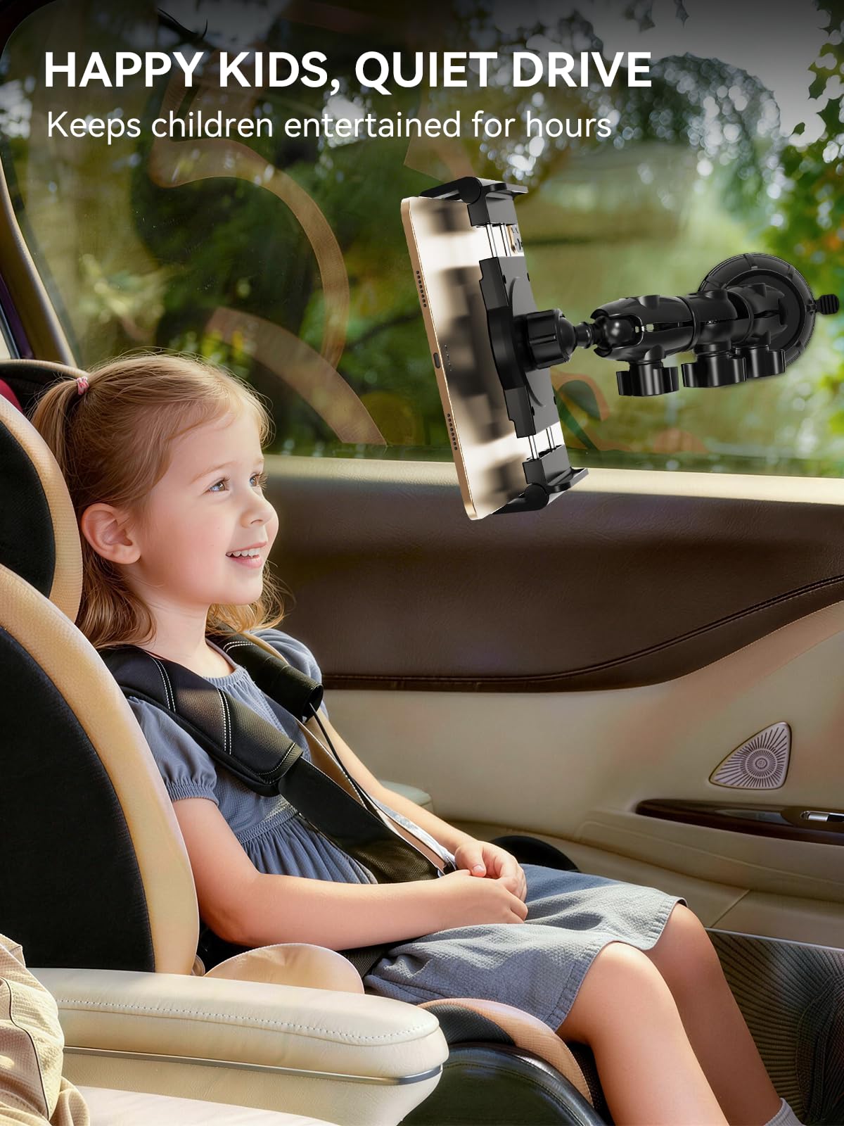 OHLPRO Supporto Tablet Auto Camion Cruscotto Parabrezza, Porta iPad da Auto Girevole a 360° con Braccio Lungo & Ventosa Potente, Supporto Tablet per iPad Pro 12.9 Air Mini Galaxy Tab 4,7-13"