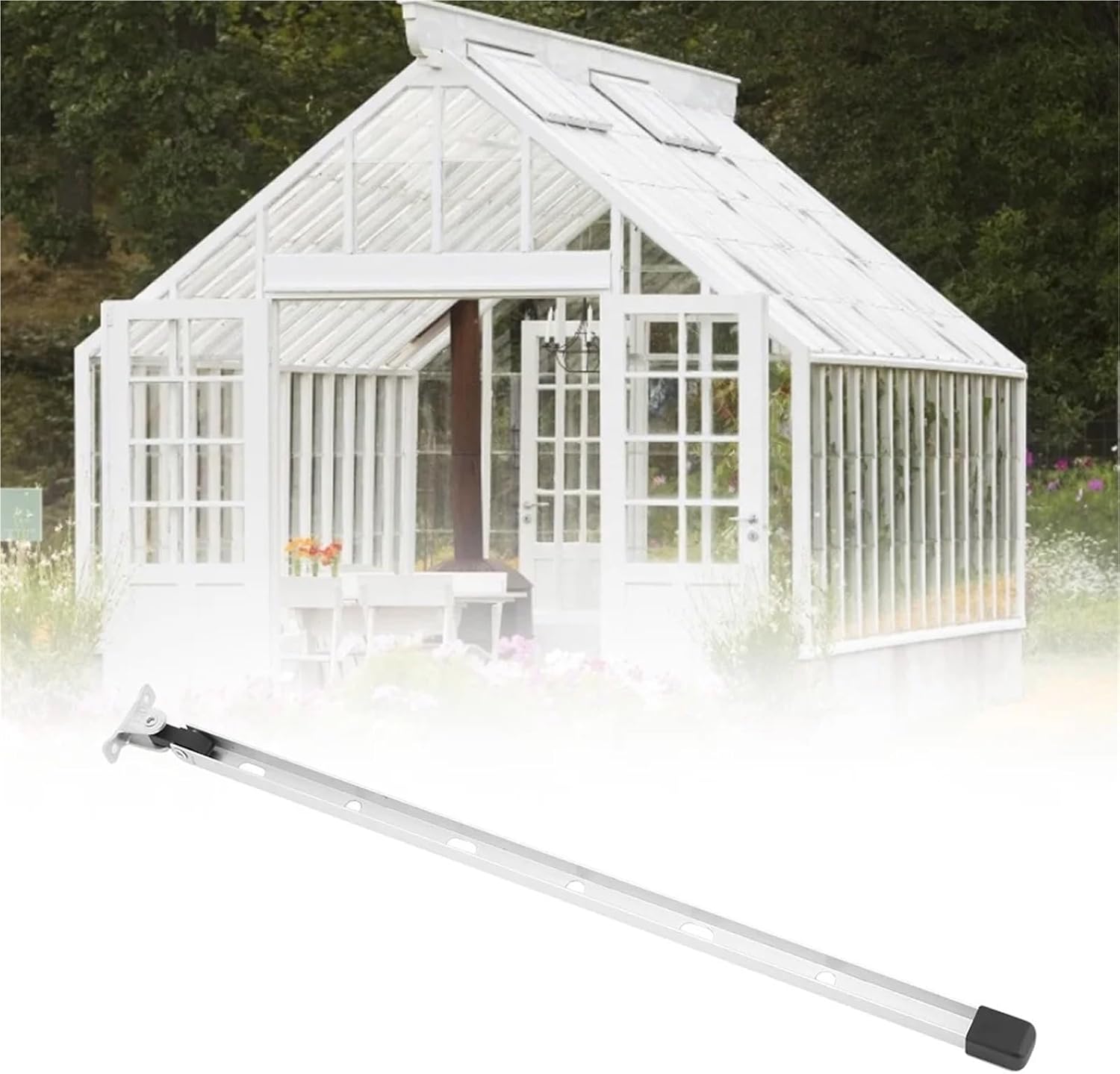 2pcs Manual Aluminum Greenhouse Window Stay Kit Roof Vent Opener Bar Wind Bracing Limiter Support 39cm
