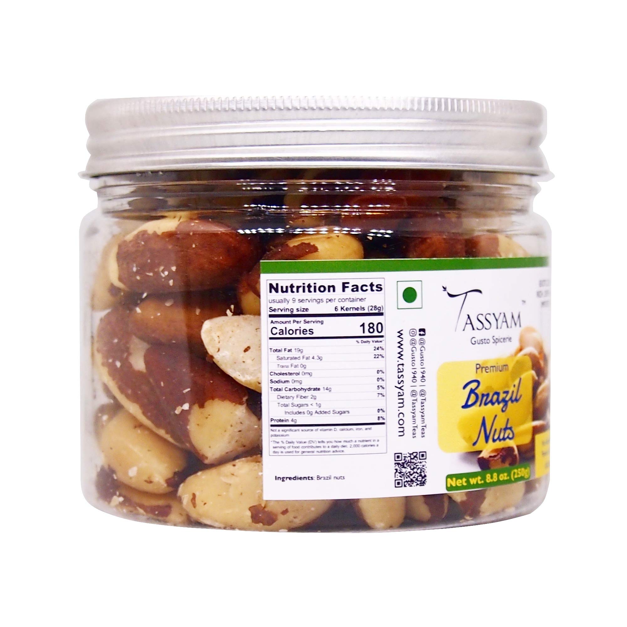 Tassyam Premium Exotic Brazil Nuts Jar (250 g) - Image 3 thumbnail