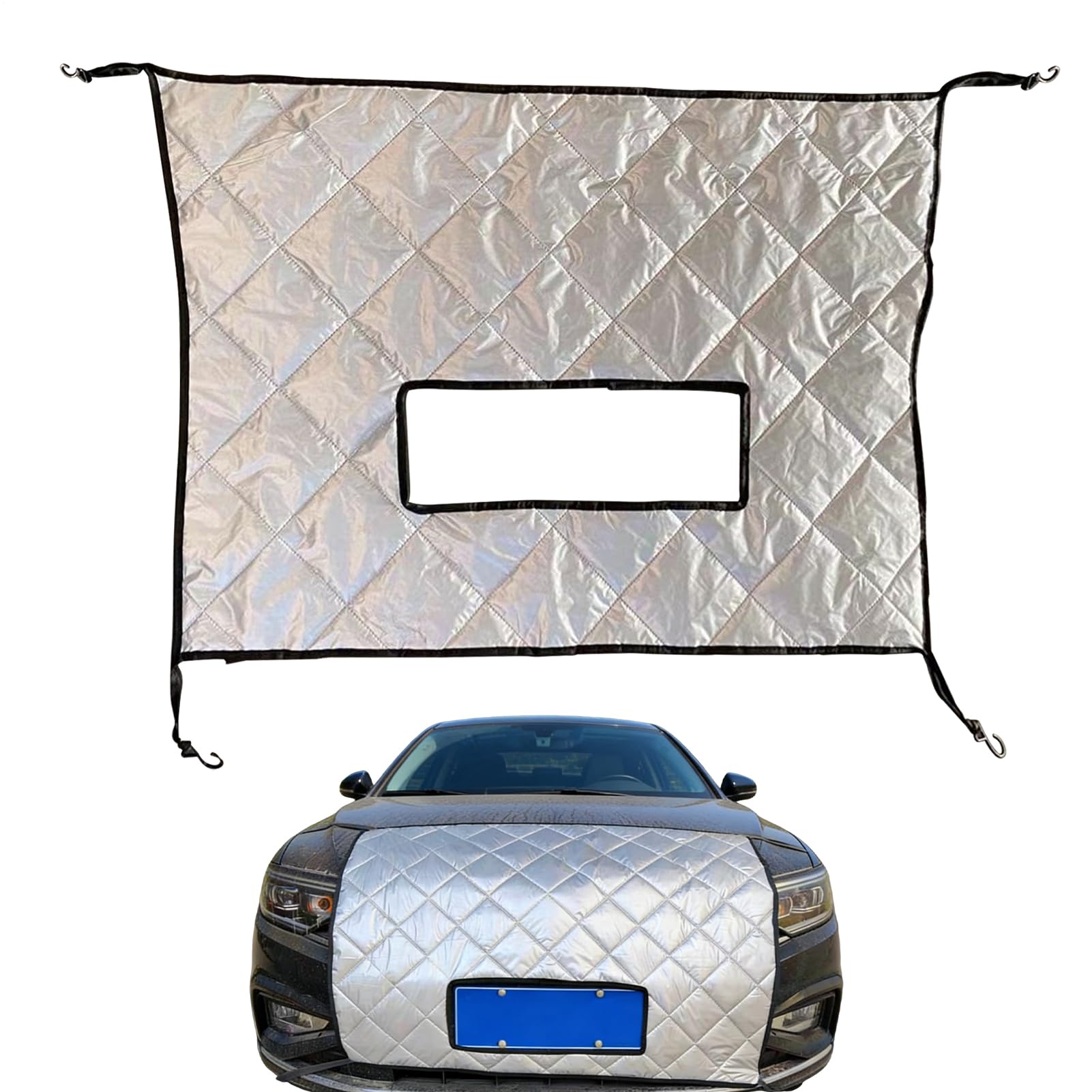 Housse De Calandre pour Hiver - 4 Stuks Waterdichte Ritssluiting Opbergorganizer,Cache Grille De Radiateur Voiture,pour Empêcher Pierres Saleté Et Feuilles D'Endommager Les SUV RV Camions