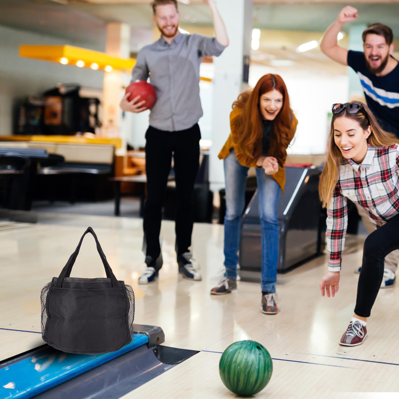 NICENEEDED Bolsa de Bola de Bolos Sola Bola, Bolso de Bola de Bolos para Hombres Y Mujeres, Bolsa de Mano Acolchada Adicional con Forma de Bola de Bolos