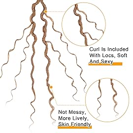 Col Bling Goddess Locs Crochet Hair 14 Inch, 8 Packs Faux Locs Crochet Hair Pre Looped for Women, Boho Crochet Locs with Curly Ends (14 Inch 27)