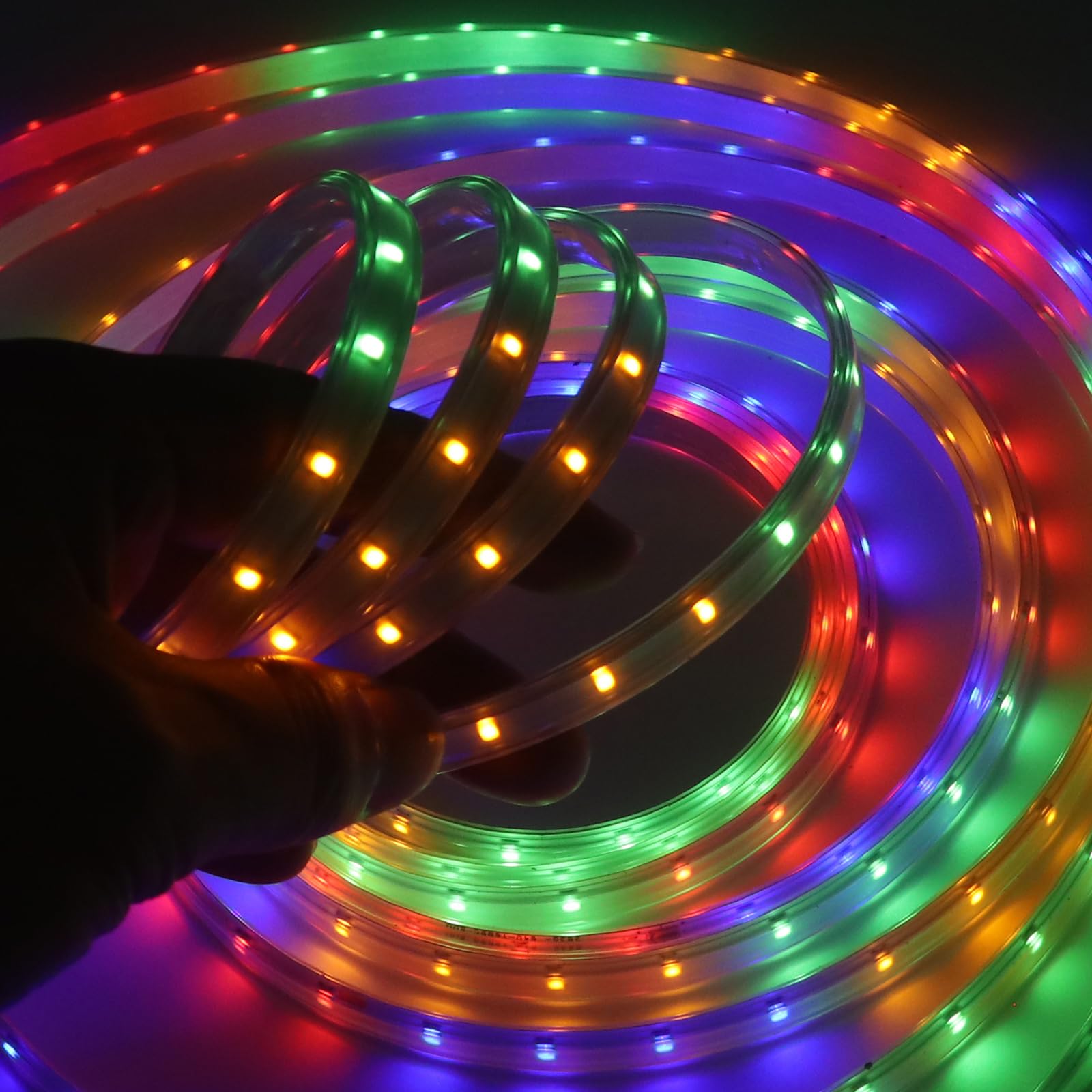 Solar LED Strip, Solarbetriebene 2835 SMD LED Streifen Außen, 8 Modi, 64Leds/m, Schneidbar, IP65 Wasserdicht Flex LED Leiste Lichtband Schlauch für Garten, Balkon, Treppe (Mehrfarbig, 20M)