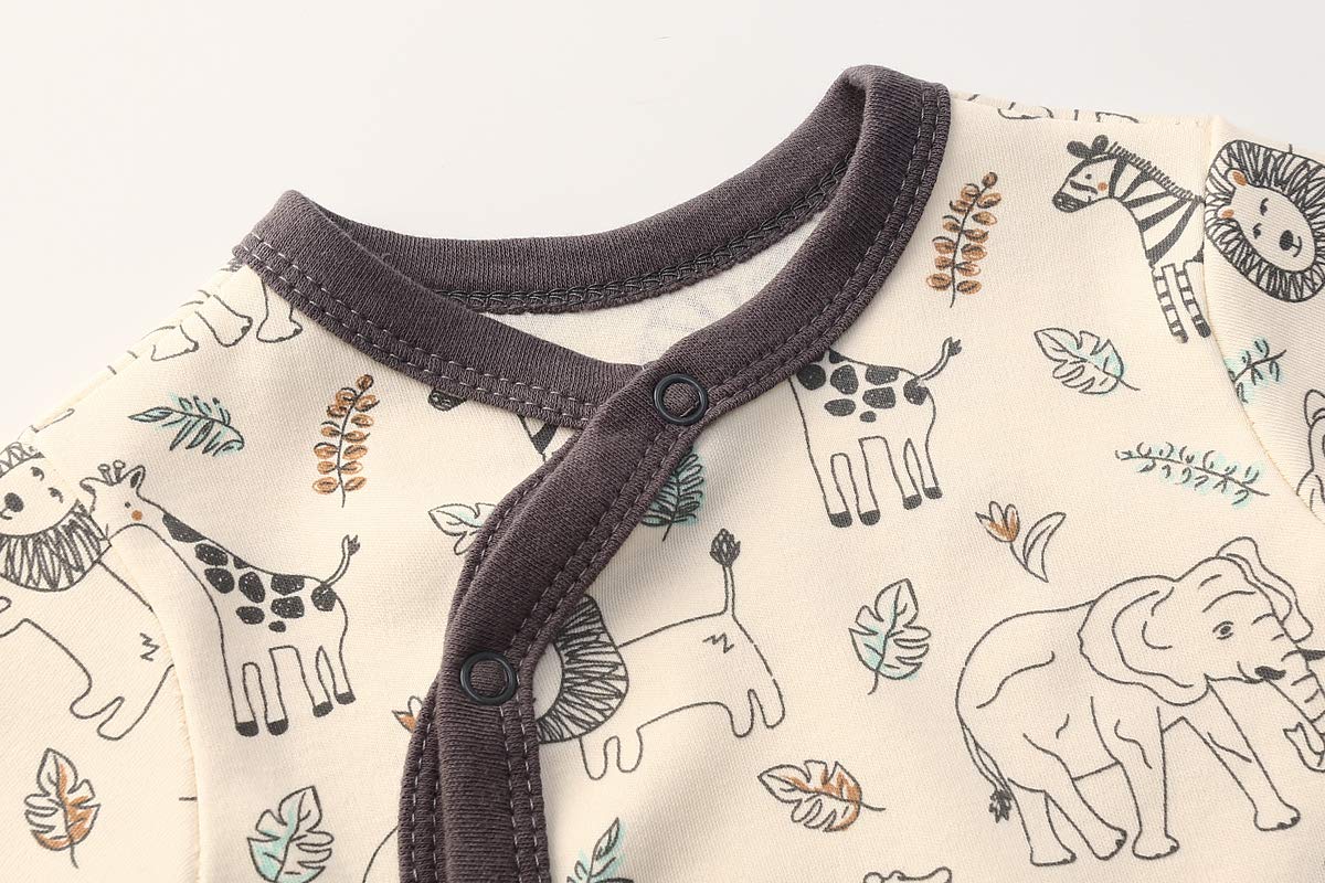 Kiddiezoom Mameluco de algodón con pies de ajuste cómodo para bebés y niños