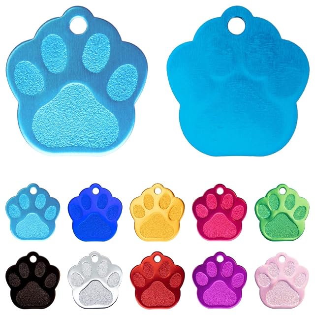 Ibera Gifts - Chapa Perro Grabada en Forma de Pata, Placa Perro Personalizada para Perros y Gatos Pequeños…