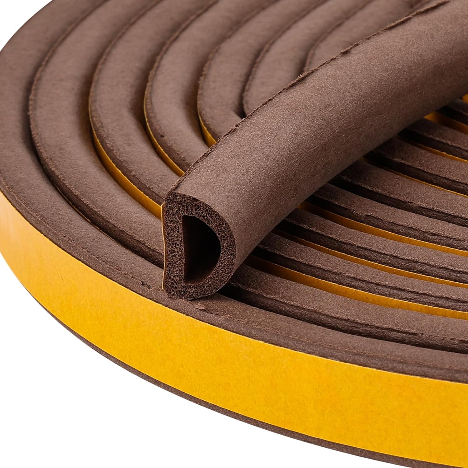 19.7Feet Rubber Weather Stripping Door Seal, Self-Adhesive Seals for Window Gap, Soundproofing, Insulation Strip, Door Sealers for Door Frame (Black)