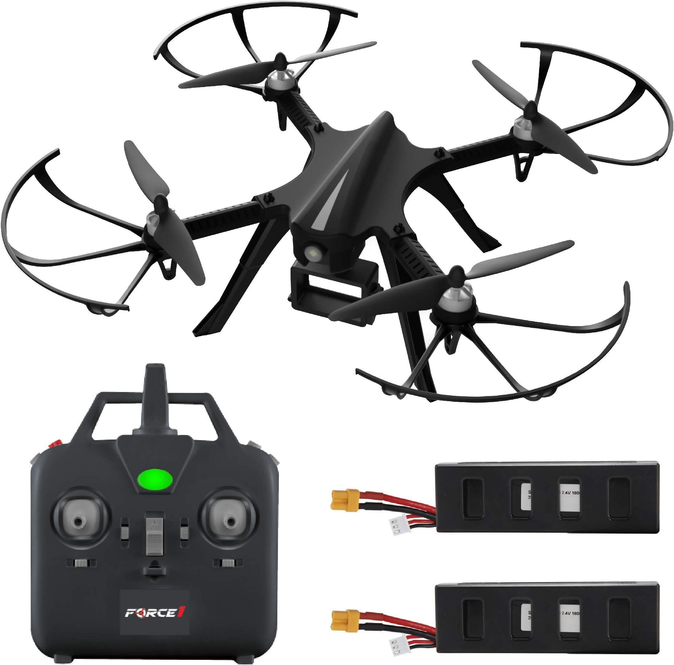 Force1 F100 RC Drone with GoPro Mount – F100 MJX Bugs 3 Go Pro Compatible Drones w/Brushless Quadcopter Motors, 2 Batteries for Adults and Kids(Camera Not Included)