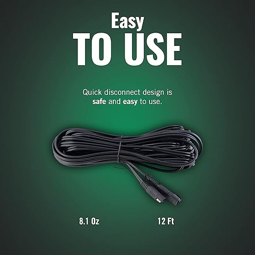 Miniatura 5 de Battery Tender Cable de extensión SAE de 12 pies – Diseñado para su uso con cargadores Battery Tender – Enchufes de conexión rápida para una fácil