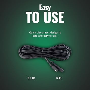 Battery Tender 12 Foot Extension SAE Cable - Designed for Use with Battery Tender Chargers - Quick Connect Plugs for Easy Connection to Motorcycle, Cars, ATVs and More - 081-0148-12