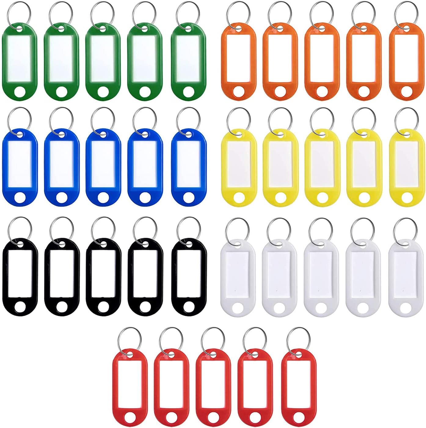 Fyfjur 35 Pack Plastic Key Tags, Key Tags with Split Ring Label Window ...