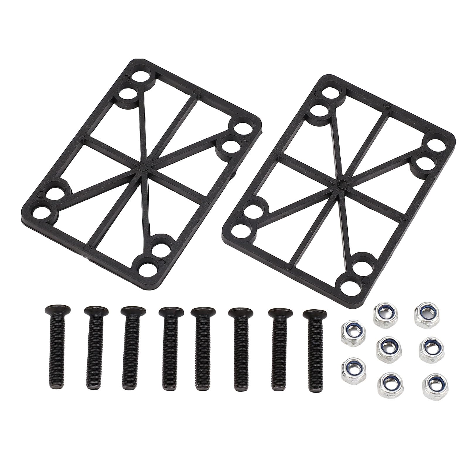 Ejes para Monopatín, Ruedas de Aleación de Aluminio de 7 Pulgadas, 65x51 Mm, Ejes para Longboard, Juego Combinado de para Monopatín con 2, 2 Ruedas, 8 Tornillos, 8 Tuercas, Espaciadores