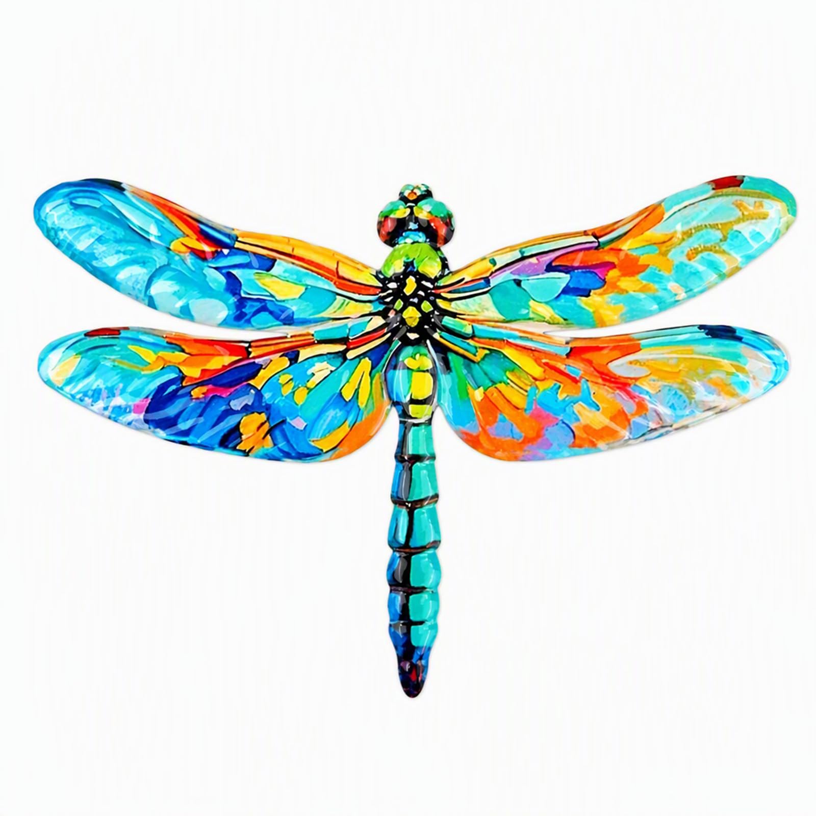 Rovelin Dragonfly Garden Ornaments Outdoor, Metal Wall Art Garden