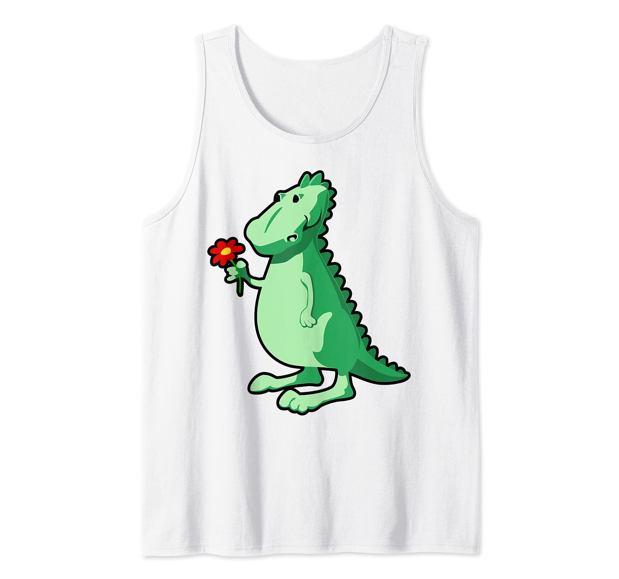 Dinosaur With Flower Tank Top