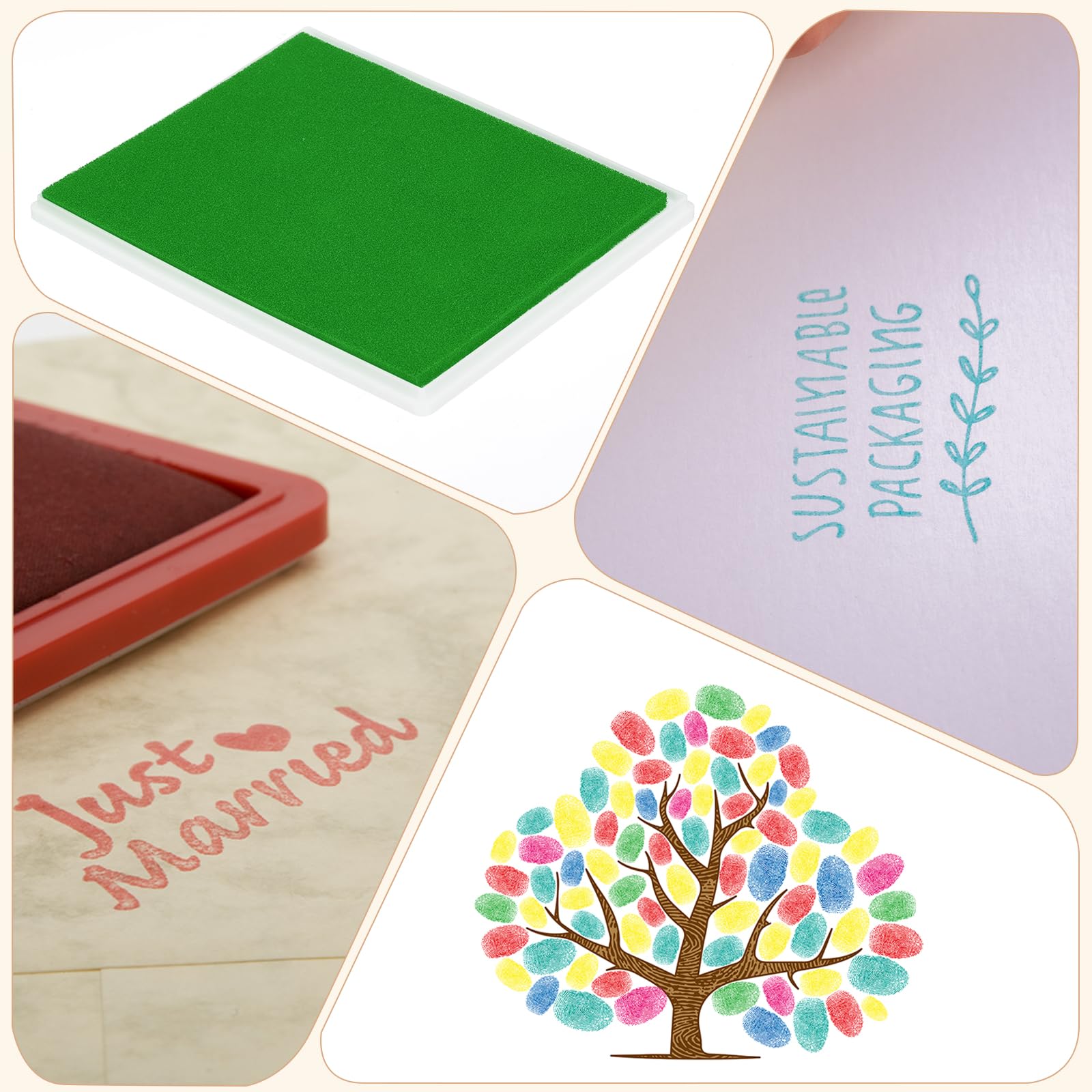 PATIKIL 5x4" Craft Ink Pad,2Pcs Washable Stamp Ink Pad DIY Ink Pad for Rubber Stamp Card Making Stamping Scrapbook Fingerprint Footprint Handprint - Image 4