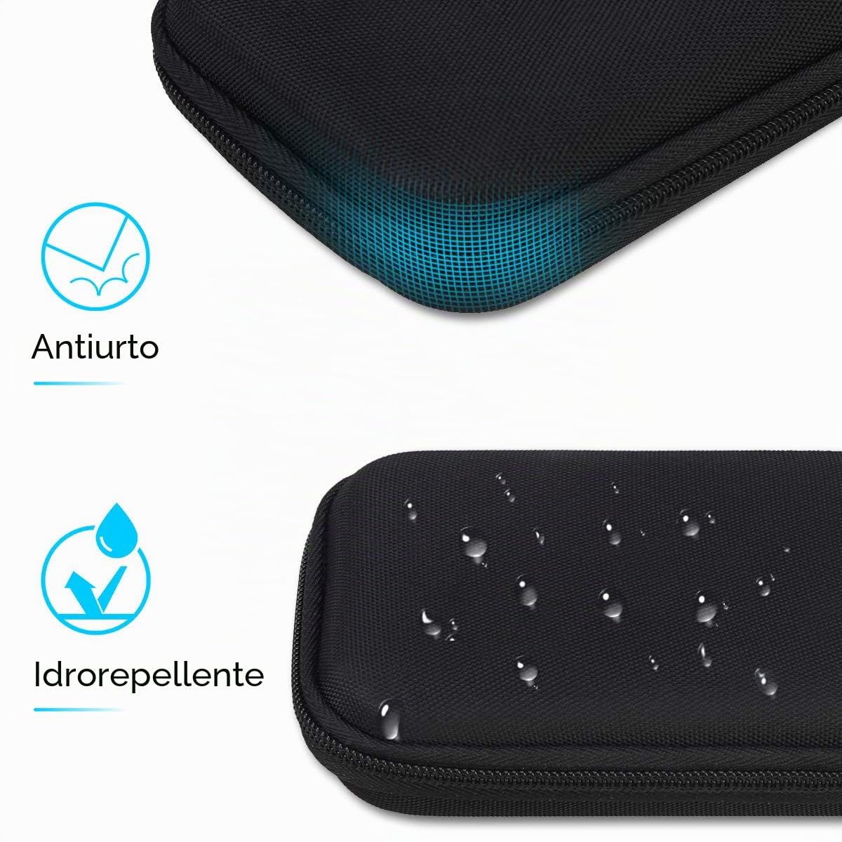 Lacdo Custodia Hard Disk Esterno per Samsung T7 Shield/Samsung T7/T7 Touch SSD Esterno Portatile SSD 500GB 1TB 2TB USB 3.2 Custodia Rigida Antiurto Impermeabile Protettiva Borsa, Nero+Grigio