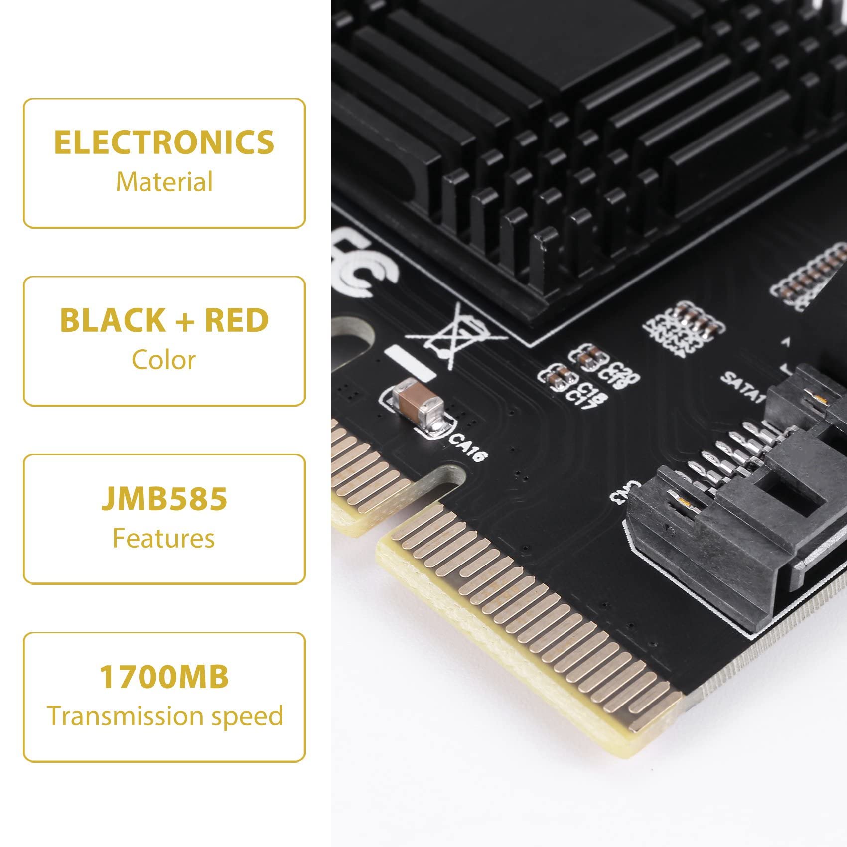 Scheda Controller PCIe 3.0 X4 Con 5 Porte SATA 6G - Chipset JMB585, Per Dischi Rigidi - Foto 3
