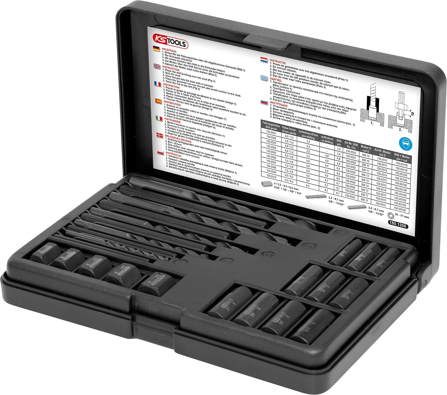 Ks Tools 150.1305 Stud Extractor Set, 25 Pcs 4042146020708