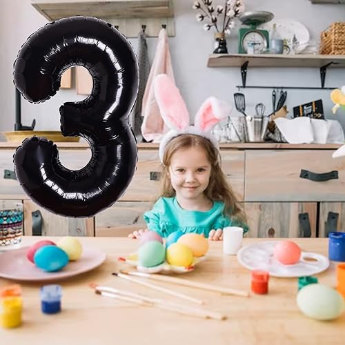 Miniatura 4 de Globos negros de 40 pulgadas con el número 13 para cumpleaños, decoraciones de cumpleaños de 13 años para niños y niñas, regalo de cumpleaños de 13