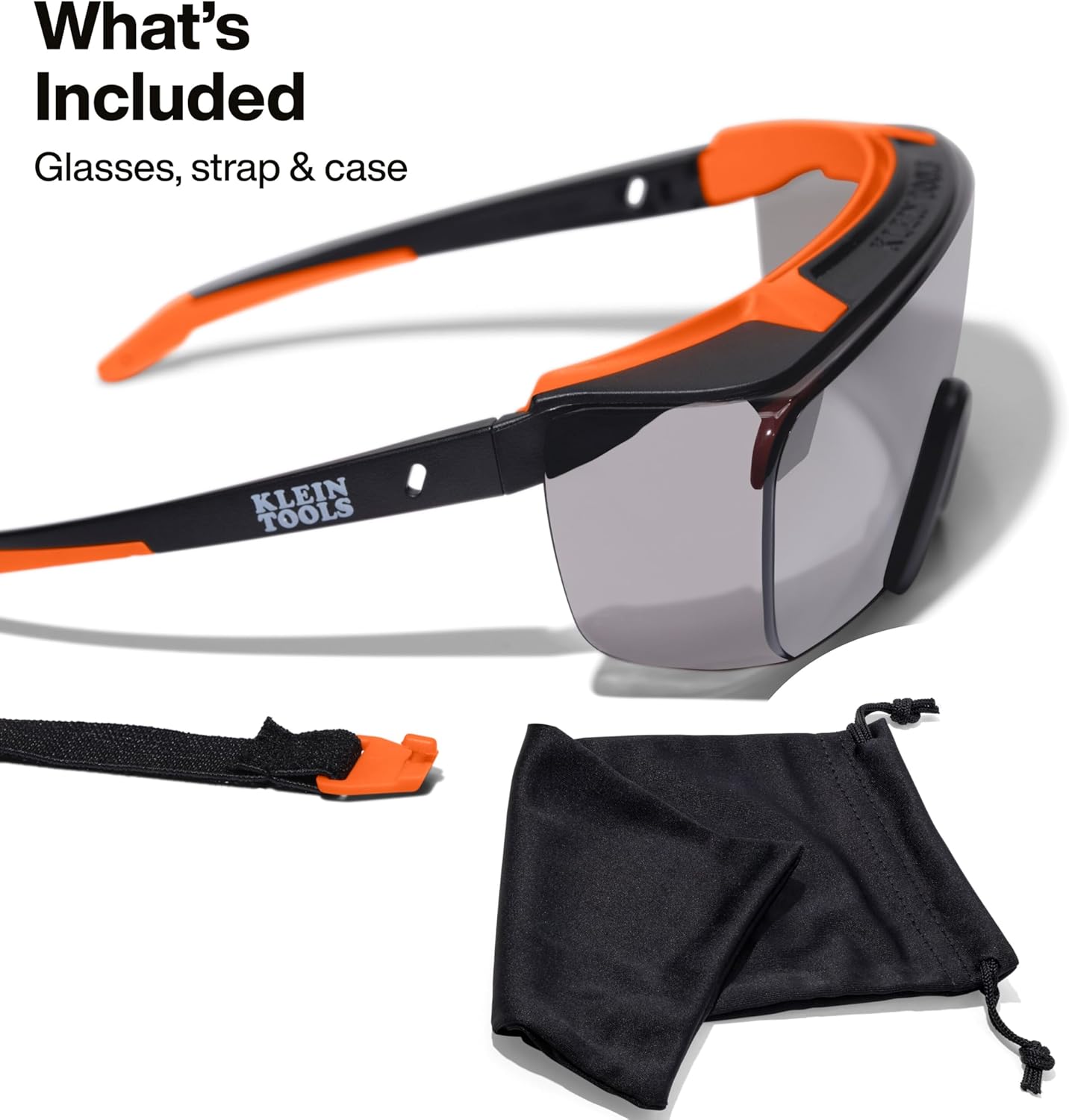 KLEIN TOOLS 03007 Over-The-Glasses Safety Glasses, Shaded Lens, ANSI Z87.1+ and CSA Z94.3 Certified, Anti-Fog and Scratch Resistant, UV Protection, Fits Over Prescription Eyewear