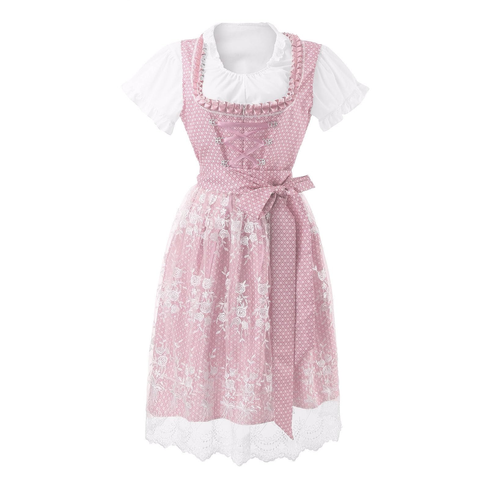 Generisch Dirndl - Abito tradizionale Dirndl, da donna, a maniche corte, per Oktoberfest