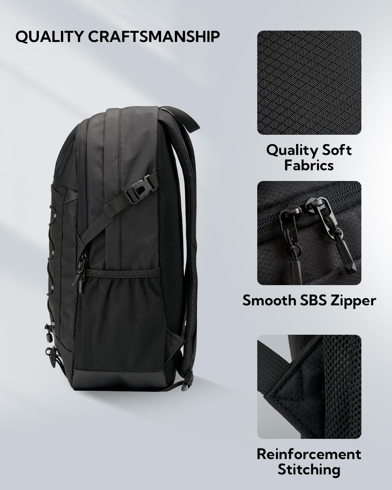 WATERFLY 25L Wanderrucksack Herren Damen: Sport Trekkingrucksack Leicht Rucksack Outdoor Daypack mit Abnehmbare Brustschnalle für Wandern Reisen Camping