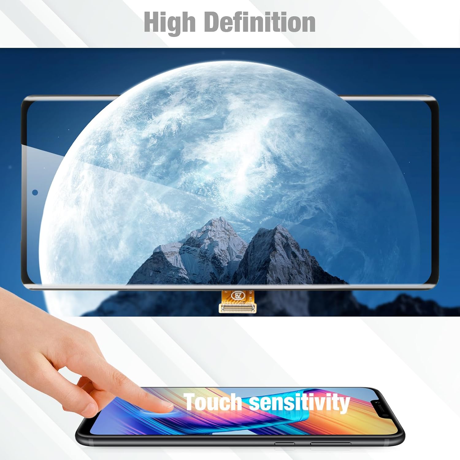 OLED Screen Replacement for Google Pixel 7 Pro LCD Display GP4BC GE2AE Touch Screen Assembly with Repair Tools (Black with Frame,Fingerprint Support)