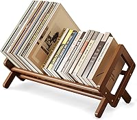 Aofure Premium Bamboo Desktop Bookshelf Organizer - Retro Brown Stable Rack for Books, Magazines, Files & CDs