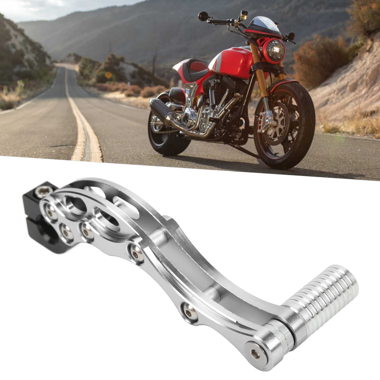Aramox Start Pedal Starter Palanca de Arranque Palanca de Arranque Kickstart Accesorio Universal de Aleación de Aluminio de Alta Resistencia para Motocicleta Scooter(Plata)