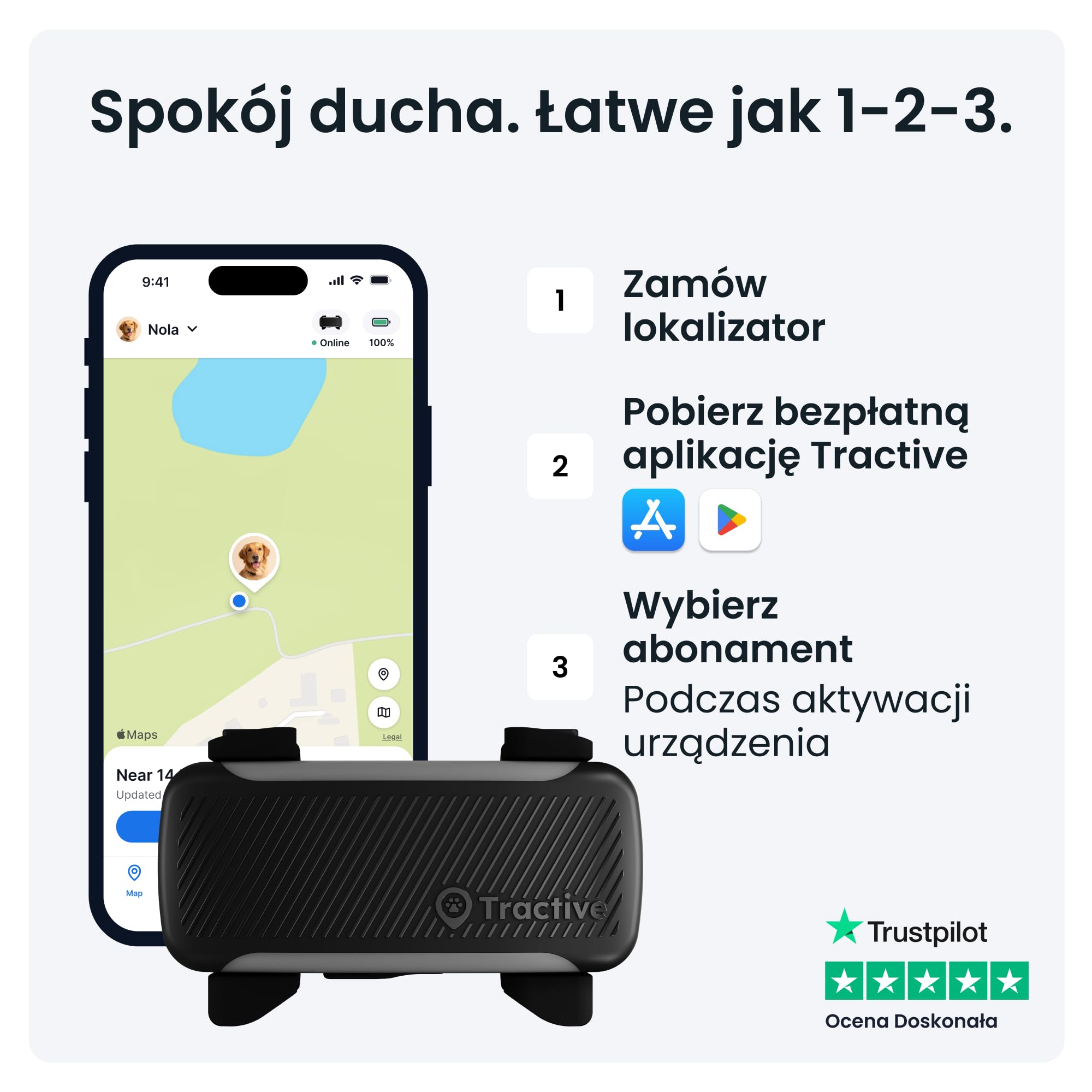 Tractive — Inteligentny Lokalizator dla Psa XL | 2026 Edition | Śledzenie GPS na Żywo | Alerty o Ucieczce i Zdrowiu | Monitorowanie Parametrów Życiowych | Długi Czas Działania Baterii (czarny)