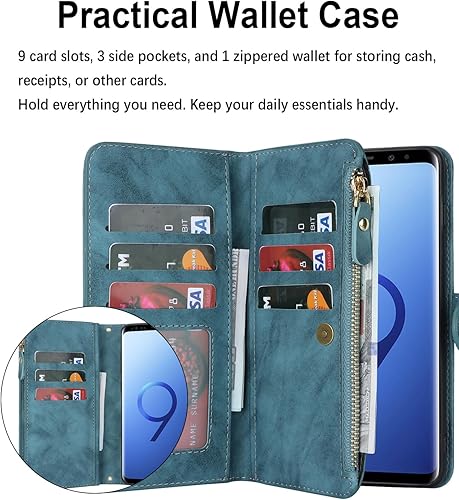 Miniatura 2 de Havaya Funda cruzada para Samsung Galaxy S9 Plus con correa para mujer con tarjetero para Galaxy S9 + Plus, con cremallera, con ranura para tarjeta