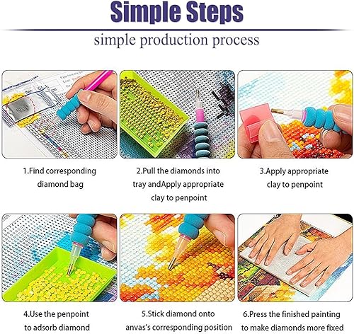 Miniatura 6 de Paquete de 2 kits de pintura de diamantes, grandes kits de pintura de diamantes de Aurora 5D para adultos, arte y manualidades con diamantes de