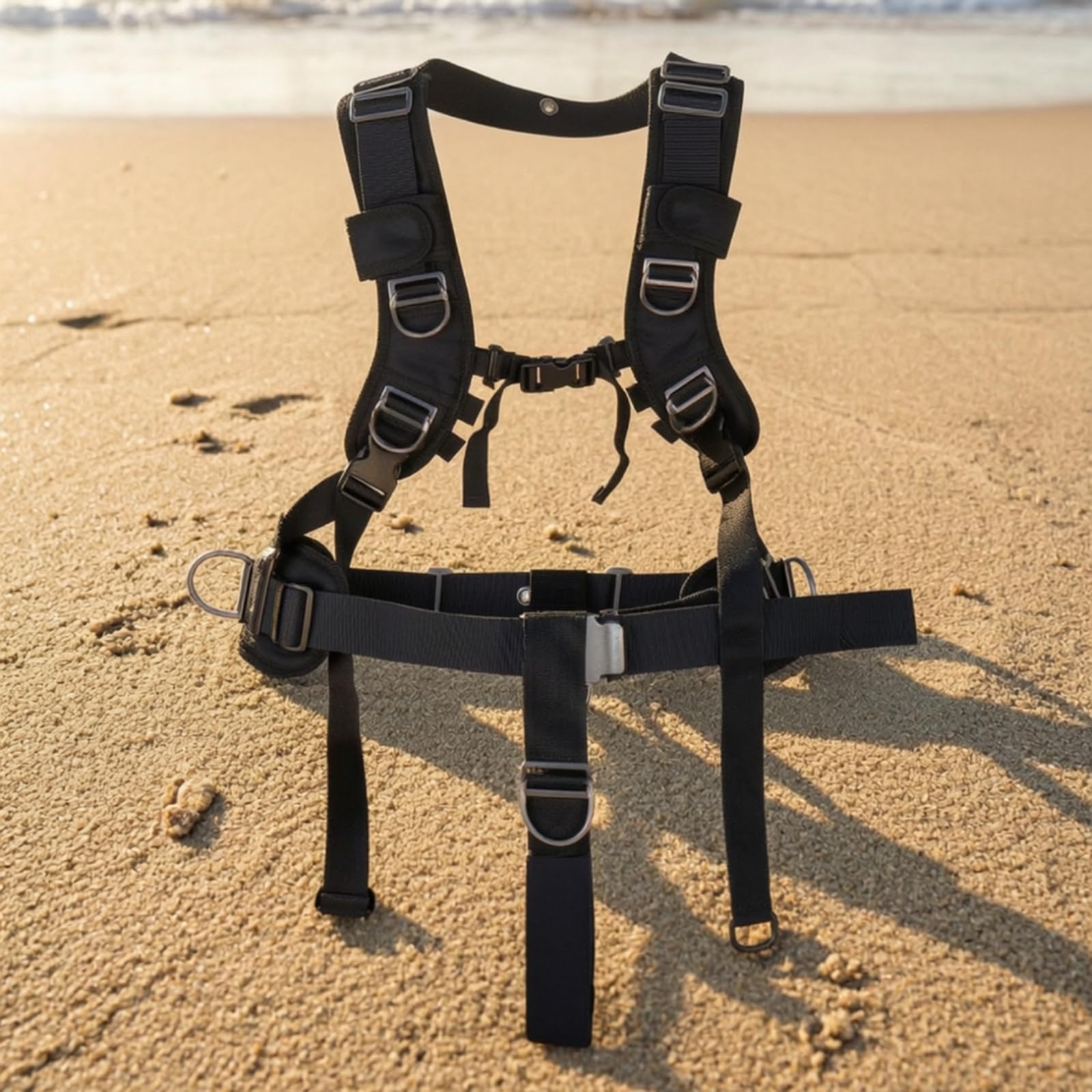 Harilla de Buceo con Placa Trasera Arnés Buceo Arnés table Equipo Cinturón con Hebillas Material Nylon Metal Adecuado para Exploración