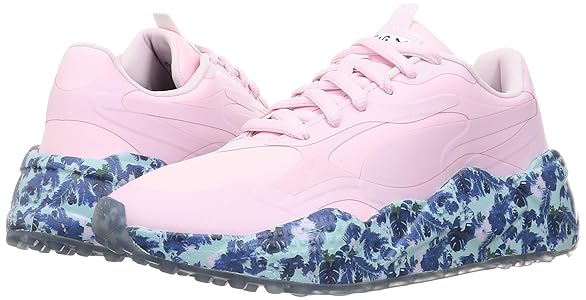 PUMA ゴルフシューズ ホワイト/ピンク/ブルー Amazon | [プーマ] ゴルフ スパイクレス シューズ RS-G PARADISE